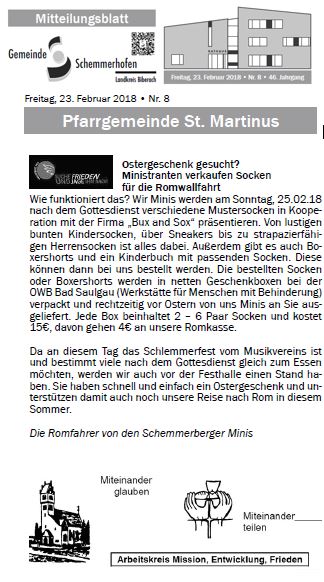 Mitteilungsblatt Schemmerhofen 8/2018