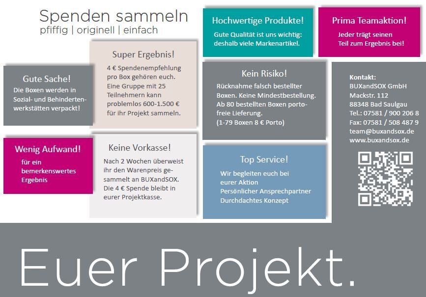 Spenden sammeln mit BUXandSOX